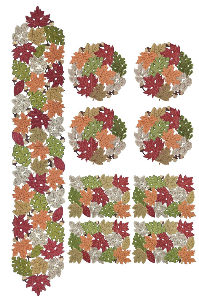 Fall Placemats Set of 4, 13inch x 19inch, Fall Decorations Kitchen Dining Table, Thanksgiving Harvest Autumn Maple