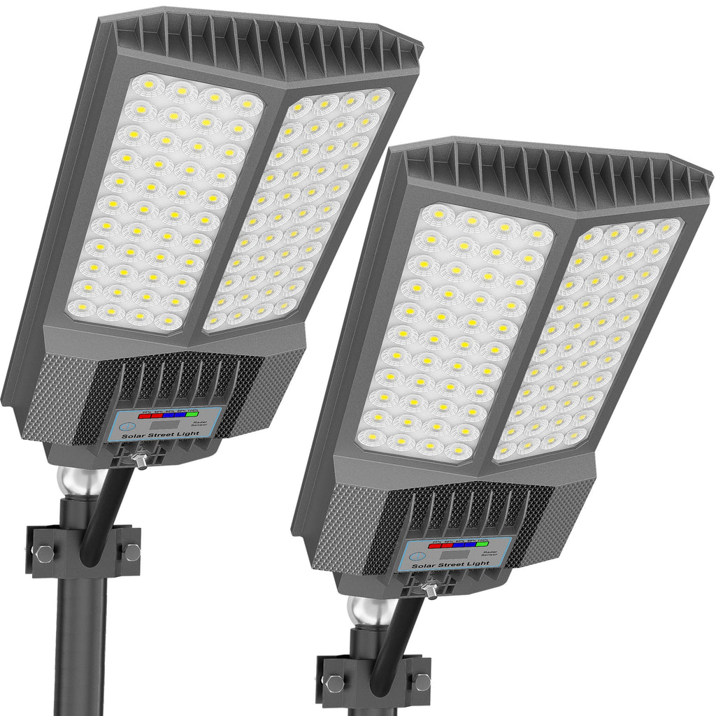 2026 New Solar Street Light, Solar Street Lights Outdoor Waterproof Dusk to Dawn 7000K LED Security Flood Light with