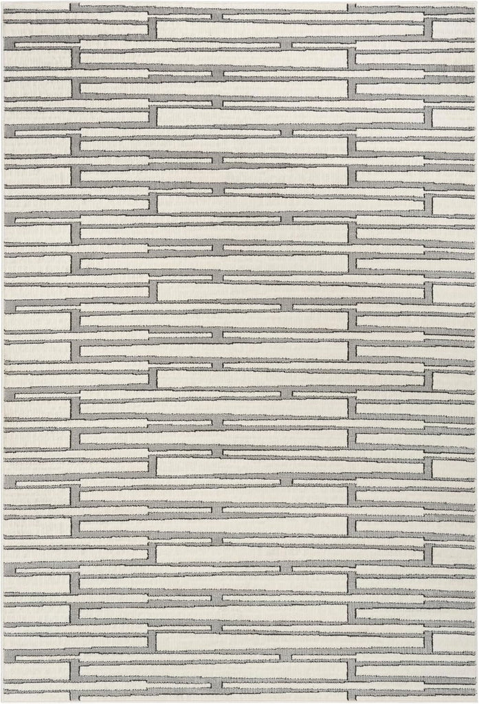 Home Nordic Ivory Grey Area Rug - Easy Clean, Non Shedding, Bed Room, Living Room, Dining Room, Kitchen (5' x