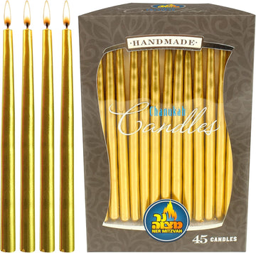 Dripless Chanukah Candles, Hanukkah Candles Fits Most Menorahs, Premium Quality Wax for All 8 Nights of Hanukkah - Set of 45