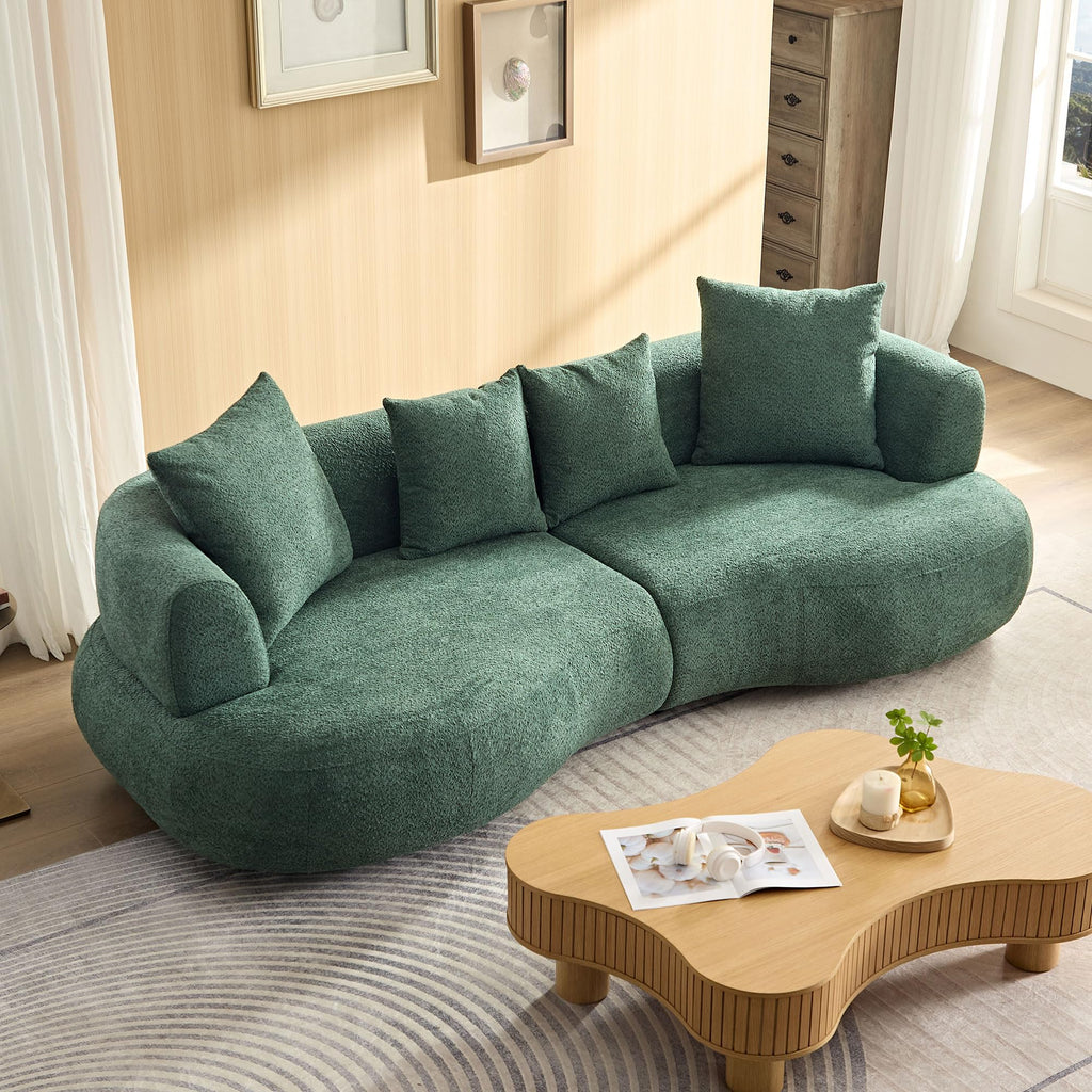 102.36" Curved Sectional Sofa Modern Couch, CircleCouch LuxurySofa Upholstery BoucleSofa Couchwith 4 Pillows