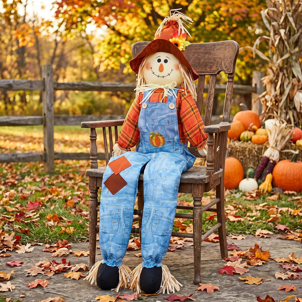 60 Inch Large Scarecrow Fall Outdoor Porch Yard Garden Decoration