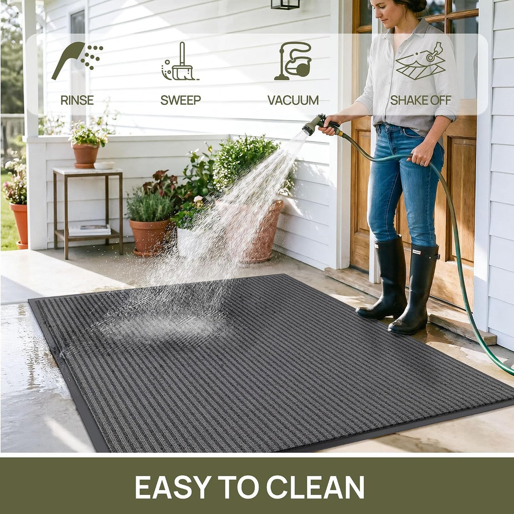 Front Door Mat Outside Entrance, Sturdy Indoor Outdoor Doormat 60x36 | Dirt Trapper Welcome Mats , Non Slip