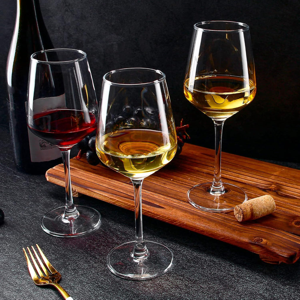 Wine Glasses Set of 8, 12oz Clear Red/White, Long Stem Wine Glasses and Home