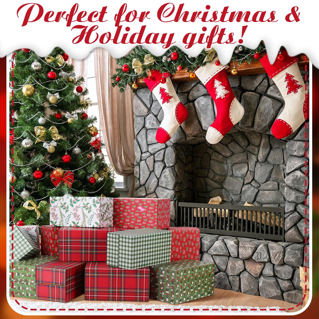 20 Pack 11.42 x 5.91 x 5.91 Inch Christmas Gift Shipping Boxes Corrugated Small Cardboard Boxes for Christmas Holiday