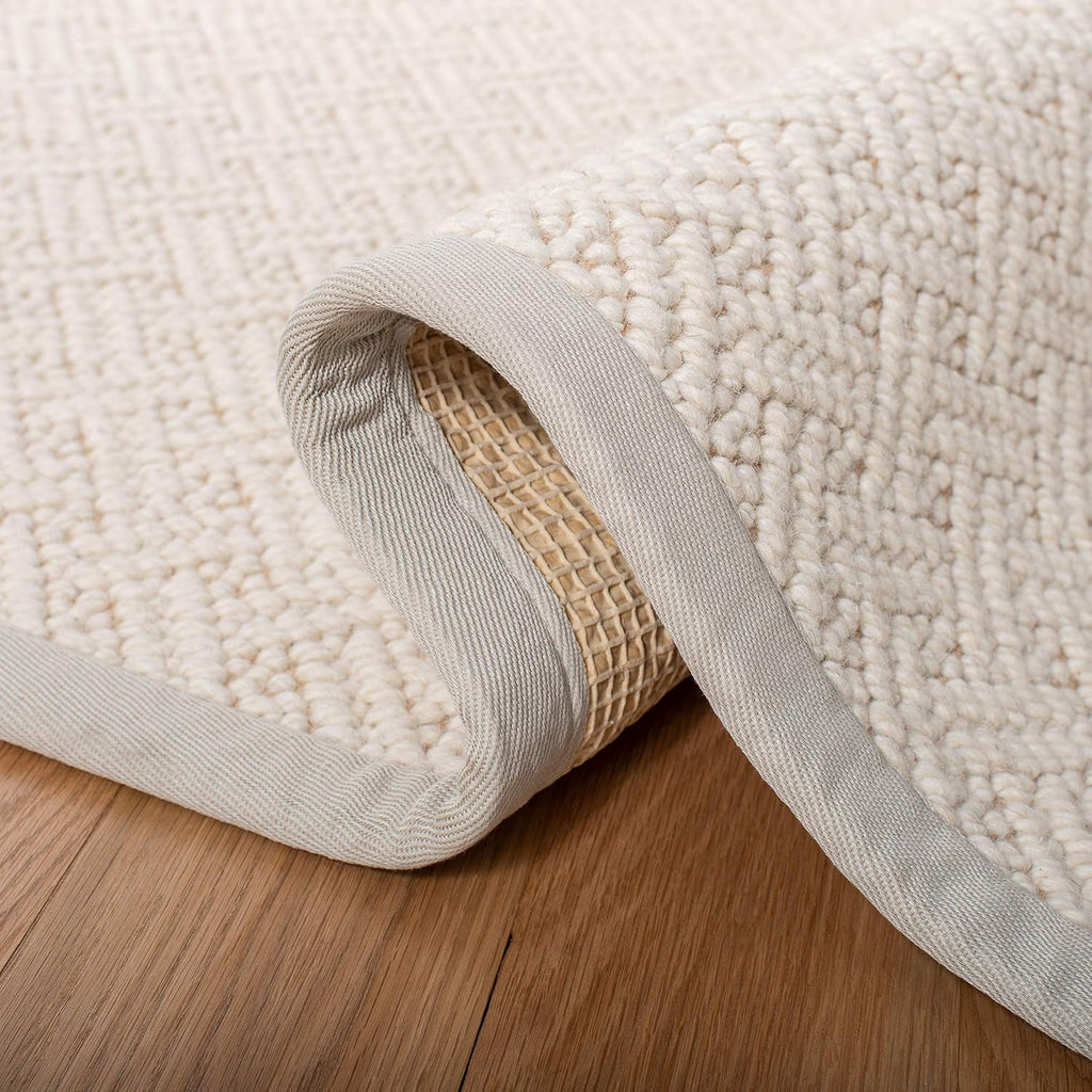 Natural Fiber Collection Accent Rug - 4' x 6', Ivory, Handmade Wool & Jute, Ideal for High Traffic Areas (NF487A)