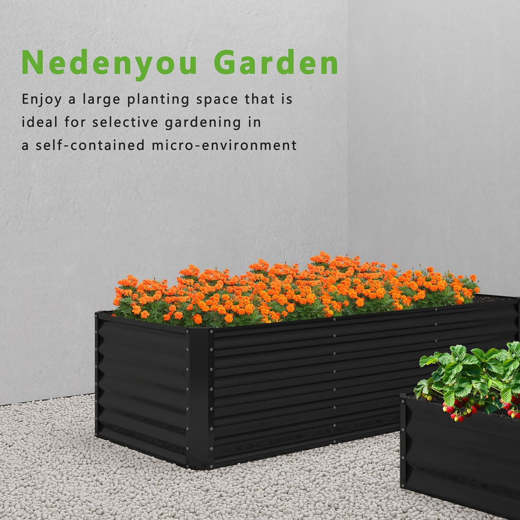 8x4x2FT Galvanized Raised Garden Bed,Planter Raised Beds-Metal Garden Box,Large Plant for Outdoor Planting