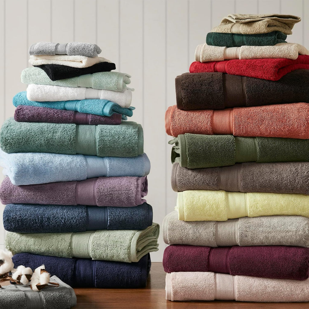 Park 800GSM 100% Cotton Bathroom Bath Towel Set of 8, Cream | Long Staple, Highly Absorbent, Durable Hotel Spa