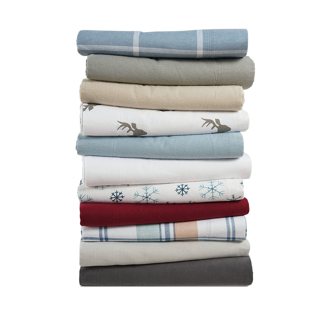 100% Cotton King Flannel Sheets Set - Brushed for Extra Softness - Lightweight & Durable Cotton King Size Flannel
