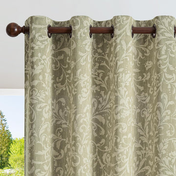 Blue Blackout Curtains Geometric Patterns Grommet 84 inch 2 Panels