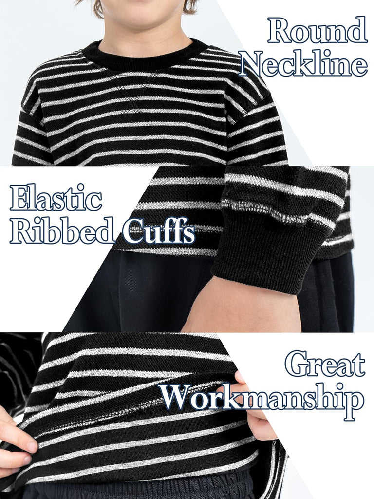 4 Pack Boys Thermal Long-Sleeve Shirts Toddlers Tee Shirts