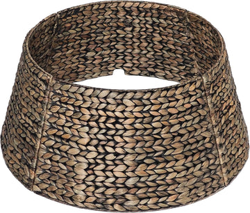 Rattan Christmas Tree Collar, Black Wash, 24 inch
