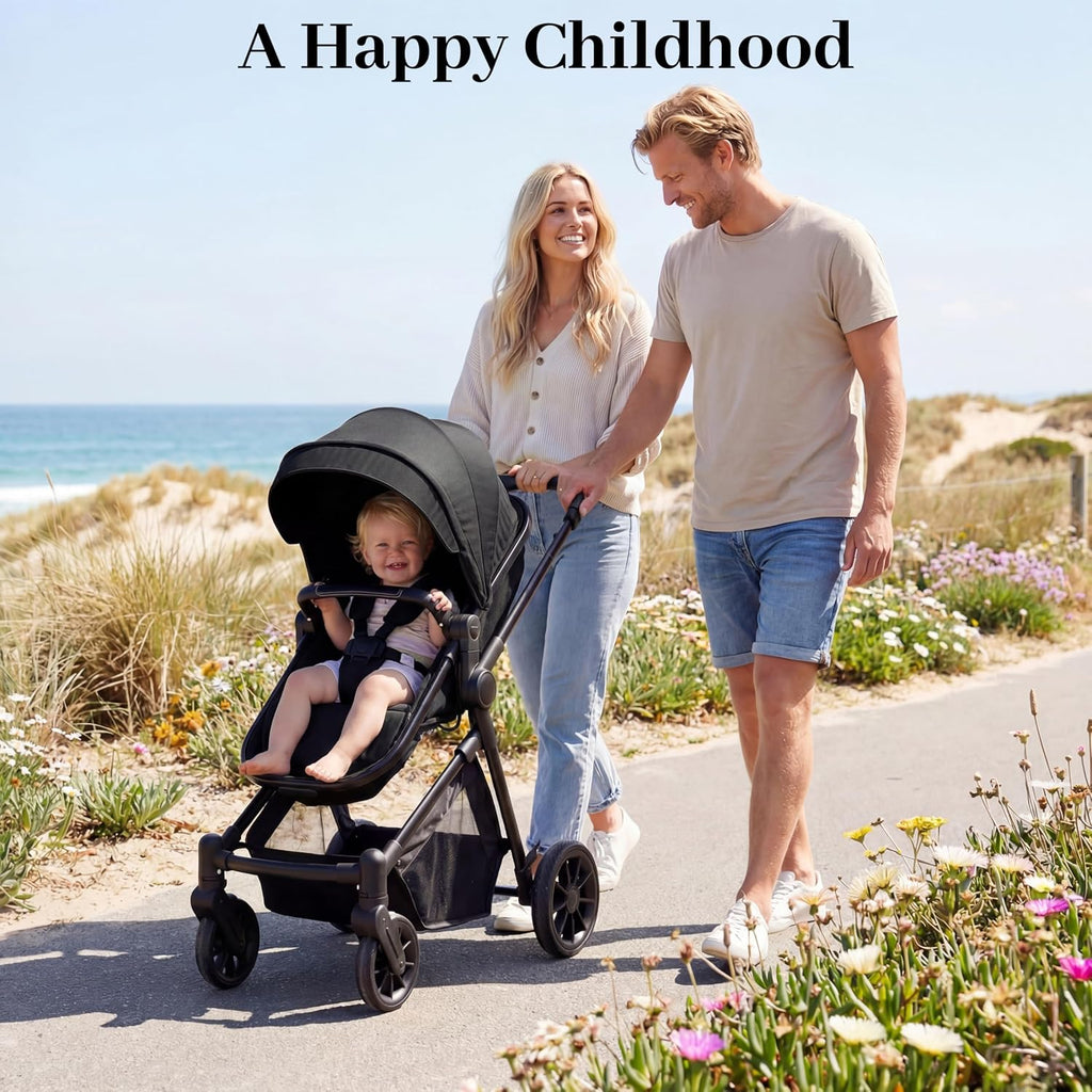 Lightweight in-1 Baby Stroller with Reversible Seat, Black