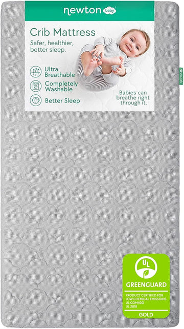 Waterproof Crib Mattress, Breathable & Washable - Grey