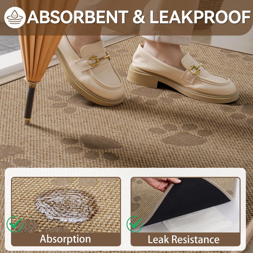 Front Door Mat Indoor Entrance Non Slip Entry Doormat Brown 36"x60"