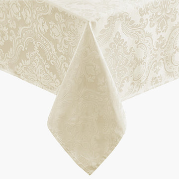 Caiden Elegance Damask Tablecloth, Ivory - 60" W x 102" L