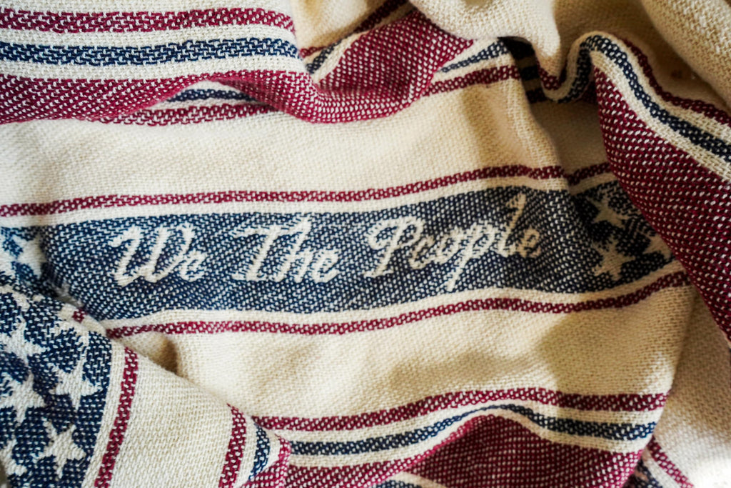 Americana We The People 1776 Blanket - Lightweight Throw - Woven from Cotton - Made in The USA (72x49)