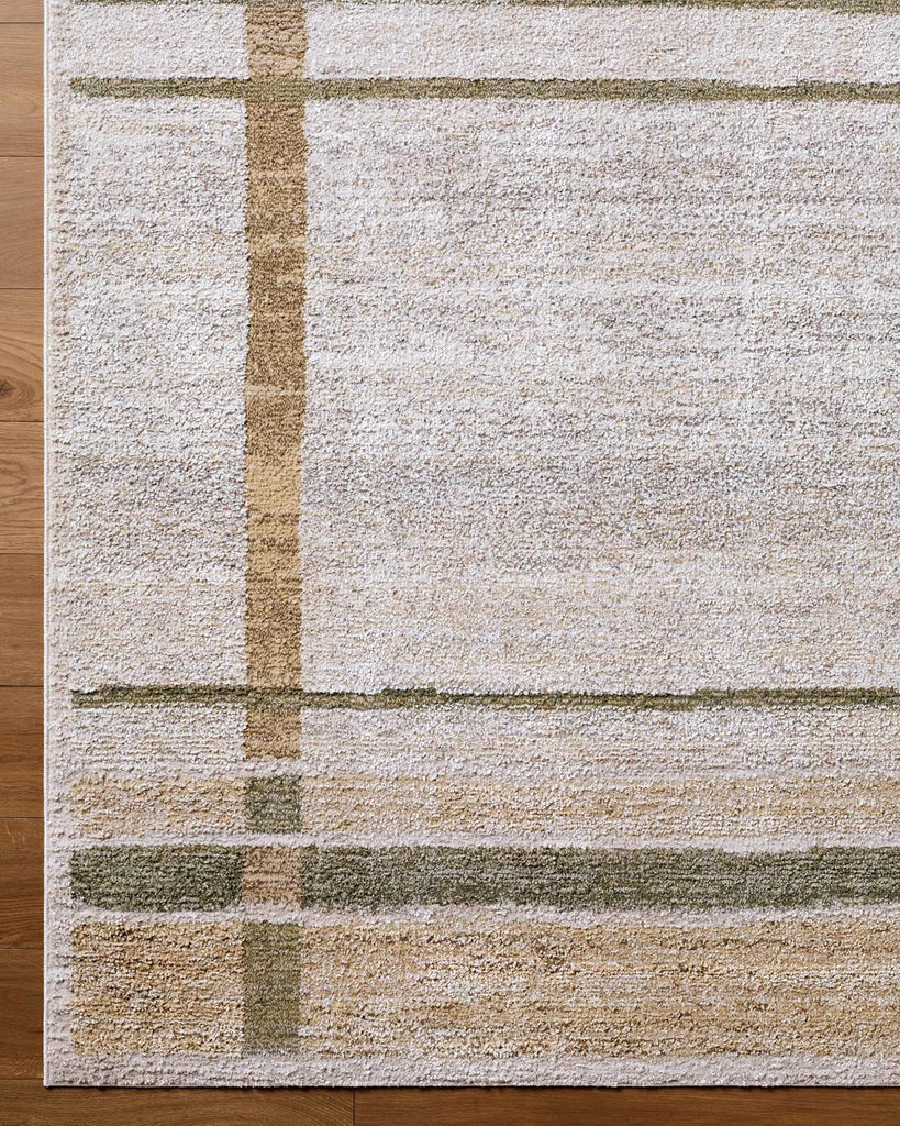 Harini Living Room, Bedroom Area Rug - Plaid Striped Geometric Border - Bohemian Transitional Modern Contemporary