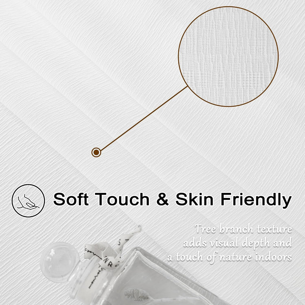 White Pinch Pleat Curtains 144 Inches Long 12ft Tall Extra Long Sheer Curtains for Living Room Soft Touch Light