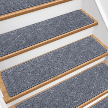 Stair Treads for Wooden Steps 10 PCS, Non Slip Stair Rugs Grey