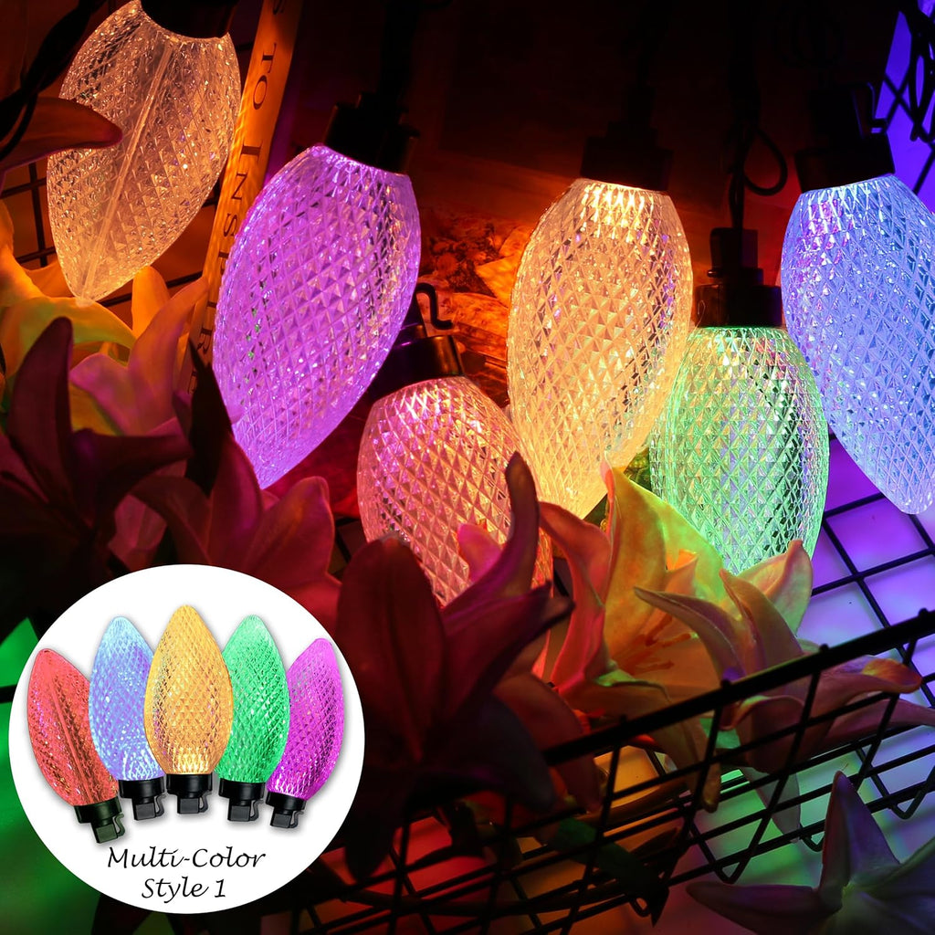 10PCS LED 24.6FT Christmas Pathway Lights Outdoor Multi & Warm