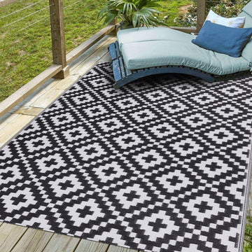 9' x 12', Plastic Straw Rug, Outdoor Patio Rugs, RV Rug, Large Floor Mat and Rugs for Outdoors, RV, Patio, Backyard