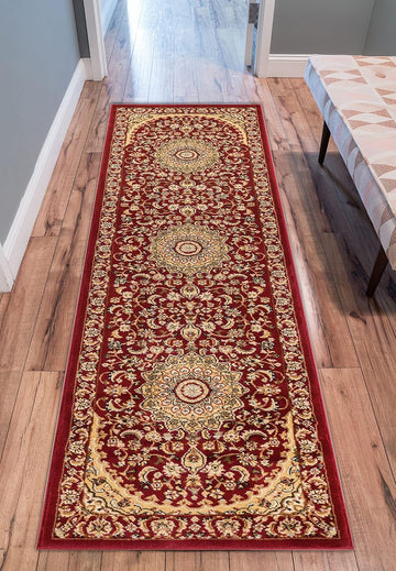 Sultan Medallion Red Oriental Area Rug 2 x 7 ( 2'3" x 7'3" Runner ) Floral Traditional Easy Clean Stain Fade