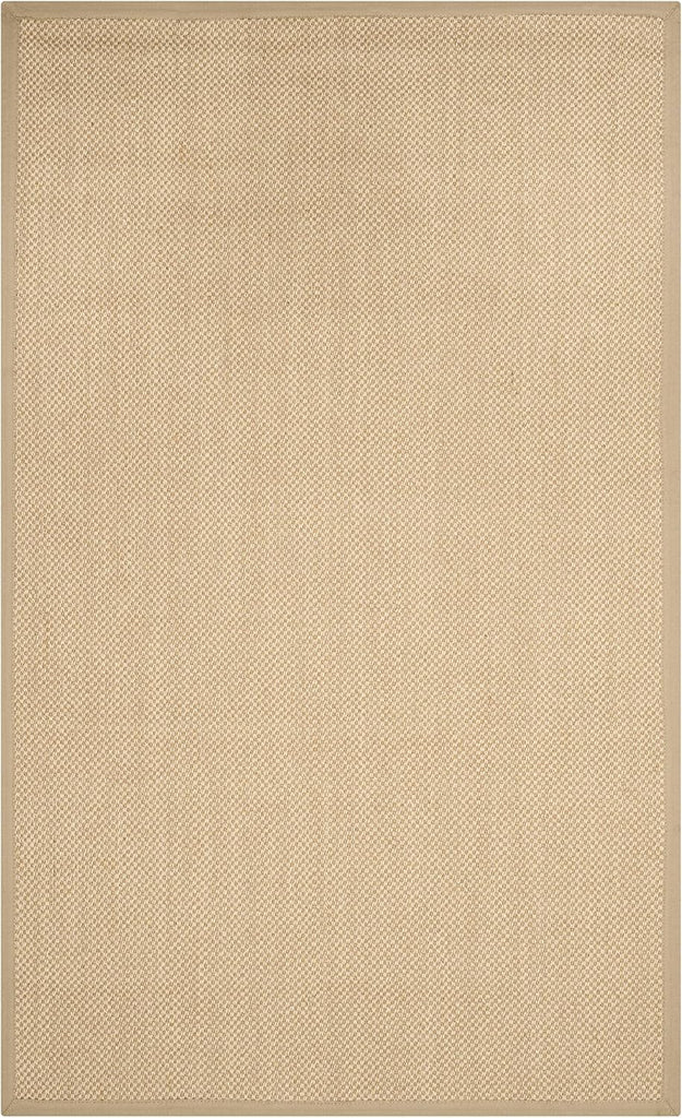 Area Rug 6x8 - Natural Fiber Collection - Maize & Linen Color, Sisal, Woven Design with Border (NF141B)
