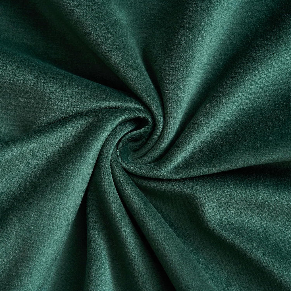 Christmas Dark Green Velvet Throw Pillow Covers Modern Minimalist Style Solid Decorative Red Rope Edging - Set of 2