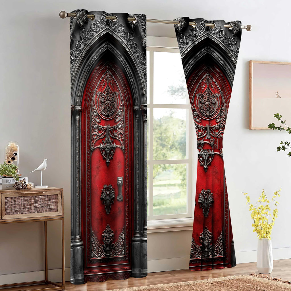 Medieval Castle Archway Blackout Curtains 4284inch Nordic Royal Palace Curtain Ancient Architectural Door Print