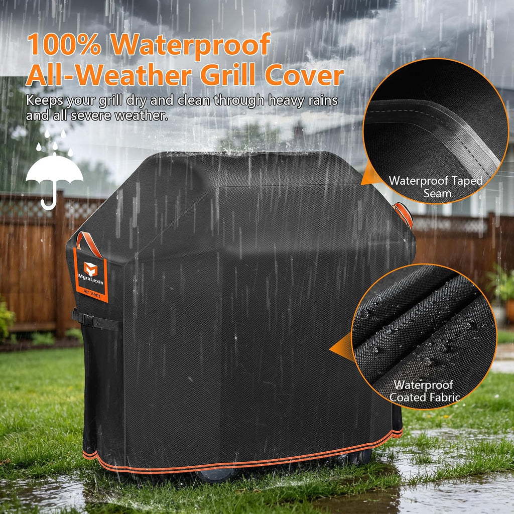 60" BBQ Grill Cover for Outdoor Grill 1000D Heavy Duty Waterproof | Fits Most 3-4 Burner Weber Nexgrill Char-Broil
