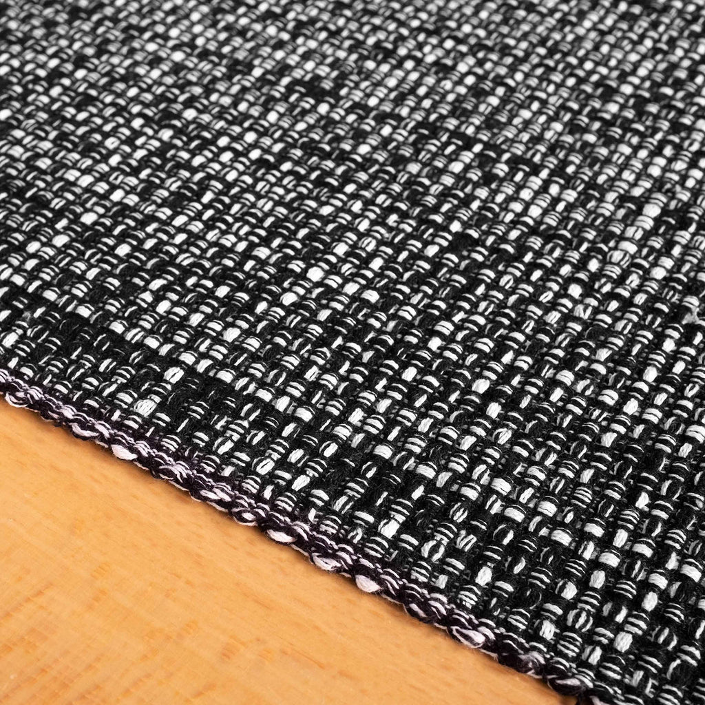 100% Cotton Table Runner Tables Rectangle Two Tone Woven Fabric 72" x 13" Soft Durable Table Runner, Black(Pack of 1)