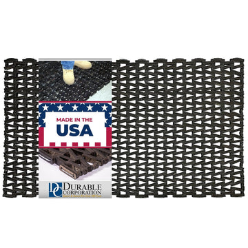 Durite Outdoor Entrance Mat, Recycled Rubber Tire-Link Doormat, Heavy Duty Non-Slip Herringbone Weave, Open Drainage