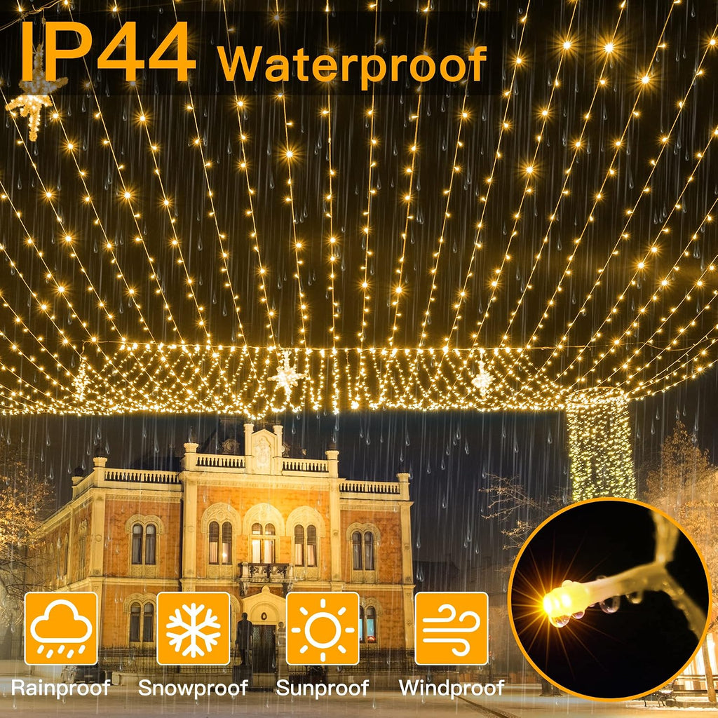 Christmas Lights Outdoor 800LED 262FT, Warm White Plug in Fairy Light