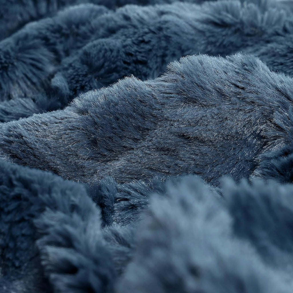 Faux Fur Luxury Throw Blanket,Double Side Soft Fluffy Shaggy Fuzzy Blanket, Throw)