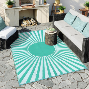 Outdoor Rug Waterproof - Portable Outdoor Camping RV Rug, Reversible Large Plastic Straw Patios Mat, Outside