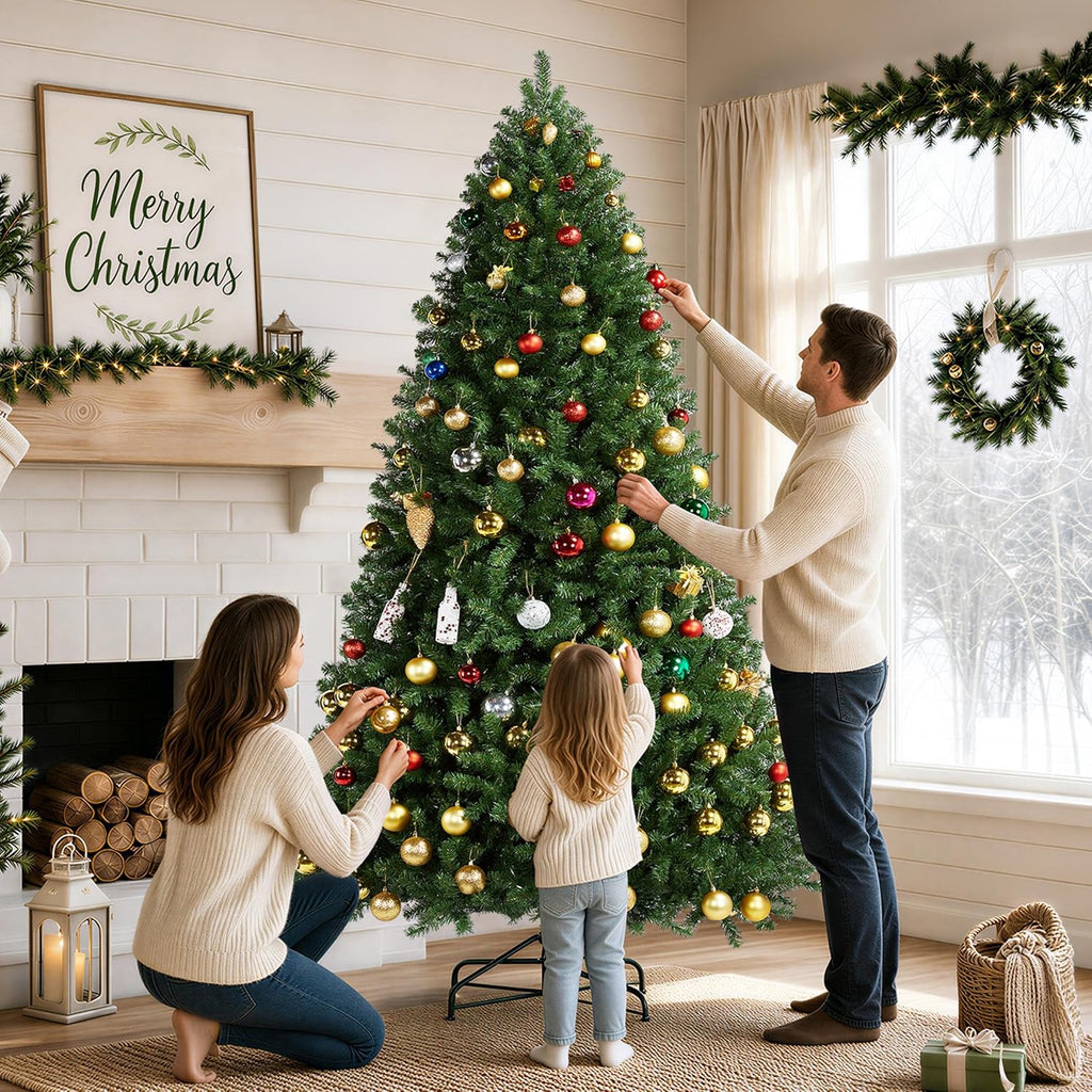 Pre-lit Christmas Tree with 850 Warm White Lights, Green