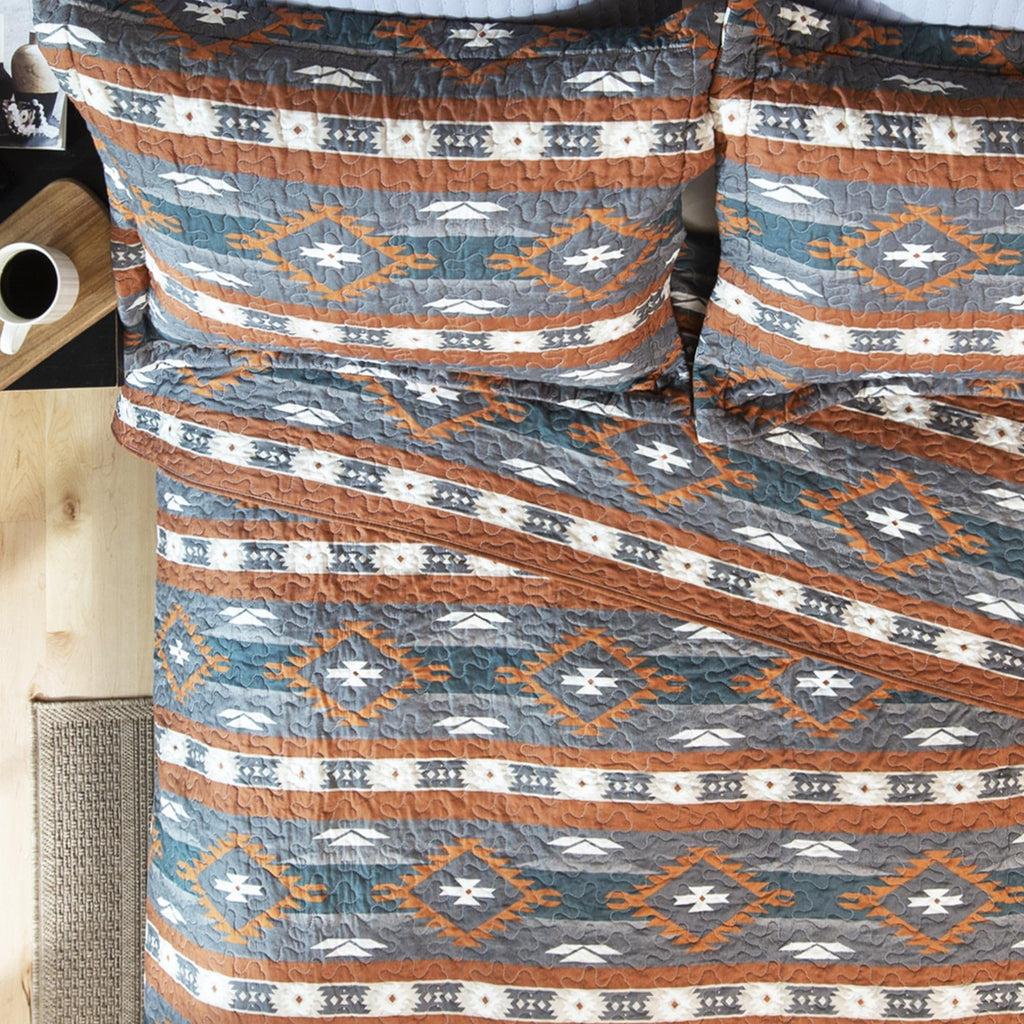 Aztec Country Bedding Set, Southwestern 2-Piece Microfiber Quilt Set, Checotah