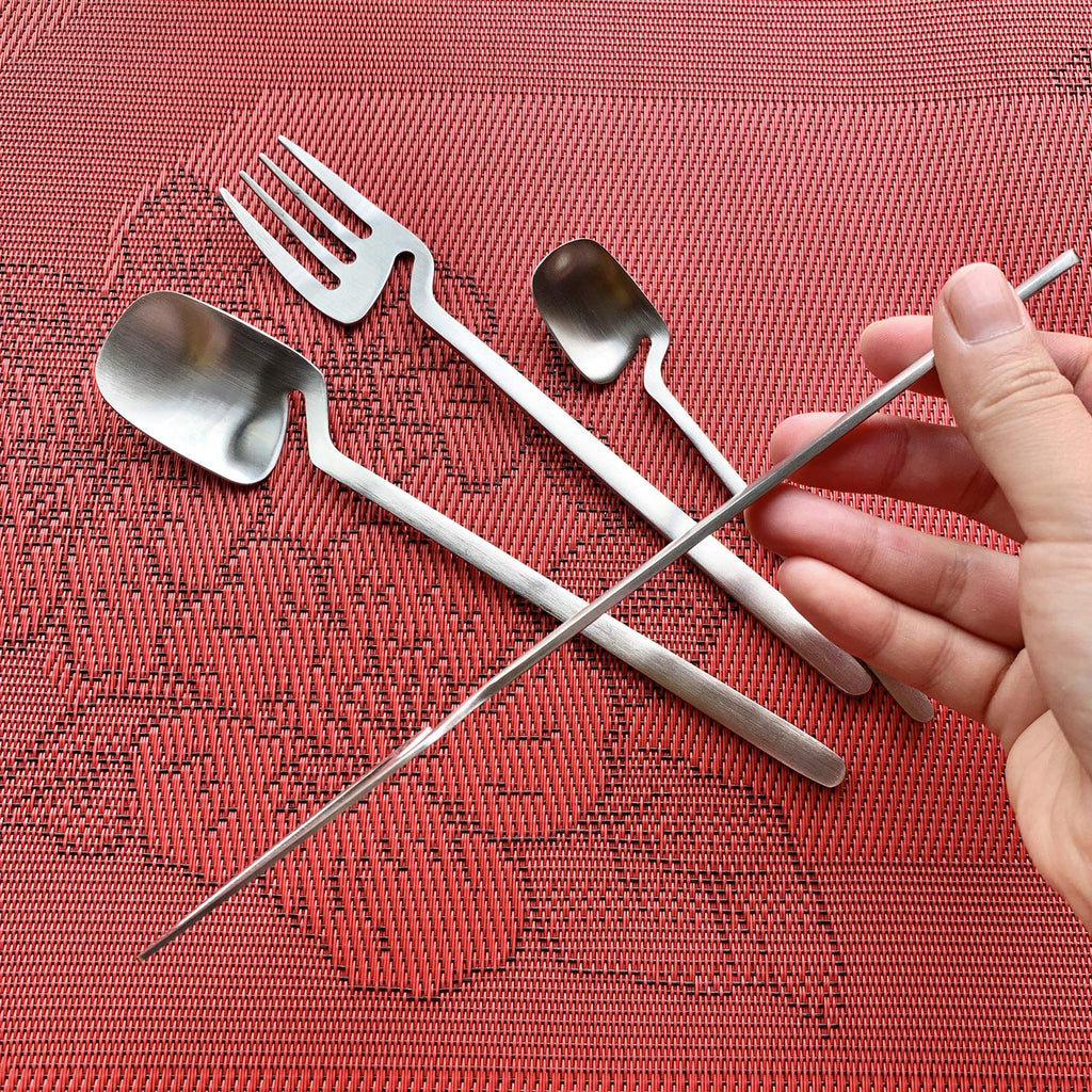 Matte Silver Cutlery Set 24 Pack, Kitchen Silverware/Flatware Anti-rust Utensil Set, Stainless Steel Dinnerware Set