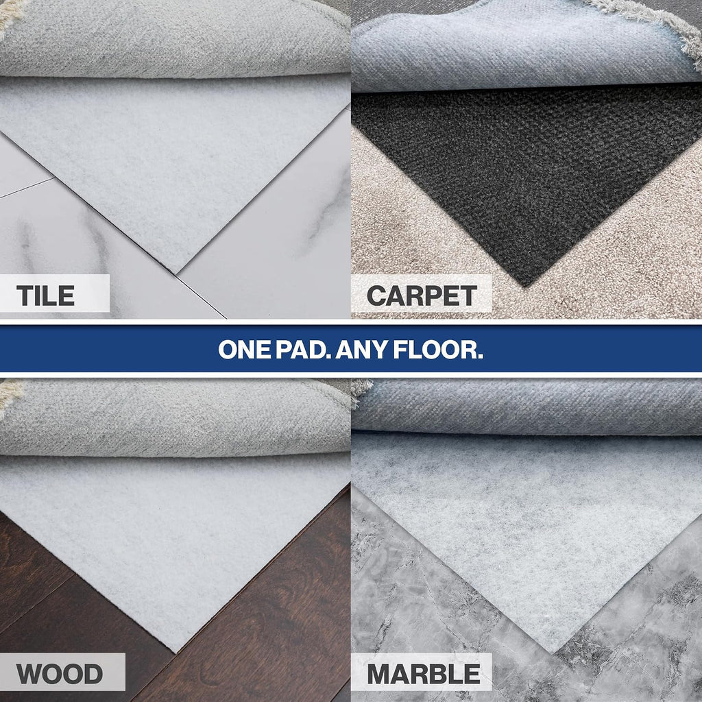 5' x 7' Non-Slip Rug Pad, Reversible Gripper, Non Skid Pads for Hardwood, Vinyl, Tile, Laminate Floors, Keep Area - Set of 35