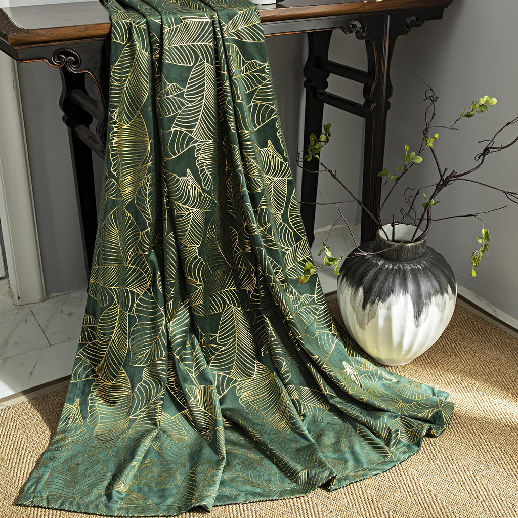 Velvet Green Curtain, 52w x 63 inches, 2 Panel