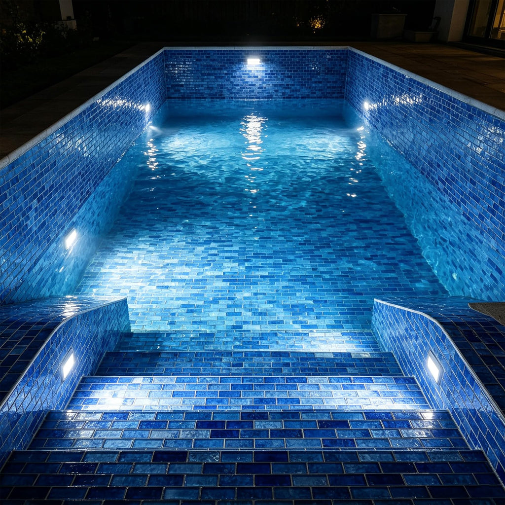 Glass Mosaic Tiles Backsplash, Blue Subway Glass Tile