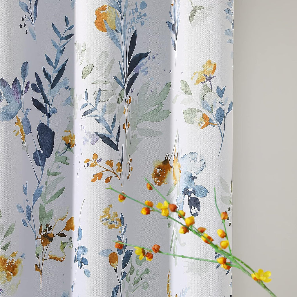 Floral Curtains 84 inches Long Living Room Curtains Room Darkening Curtains Thermal Insulated Light Blocking Drapes