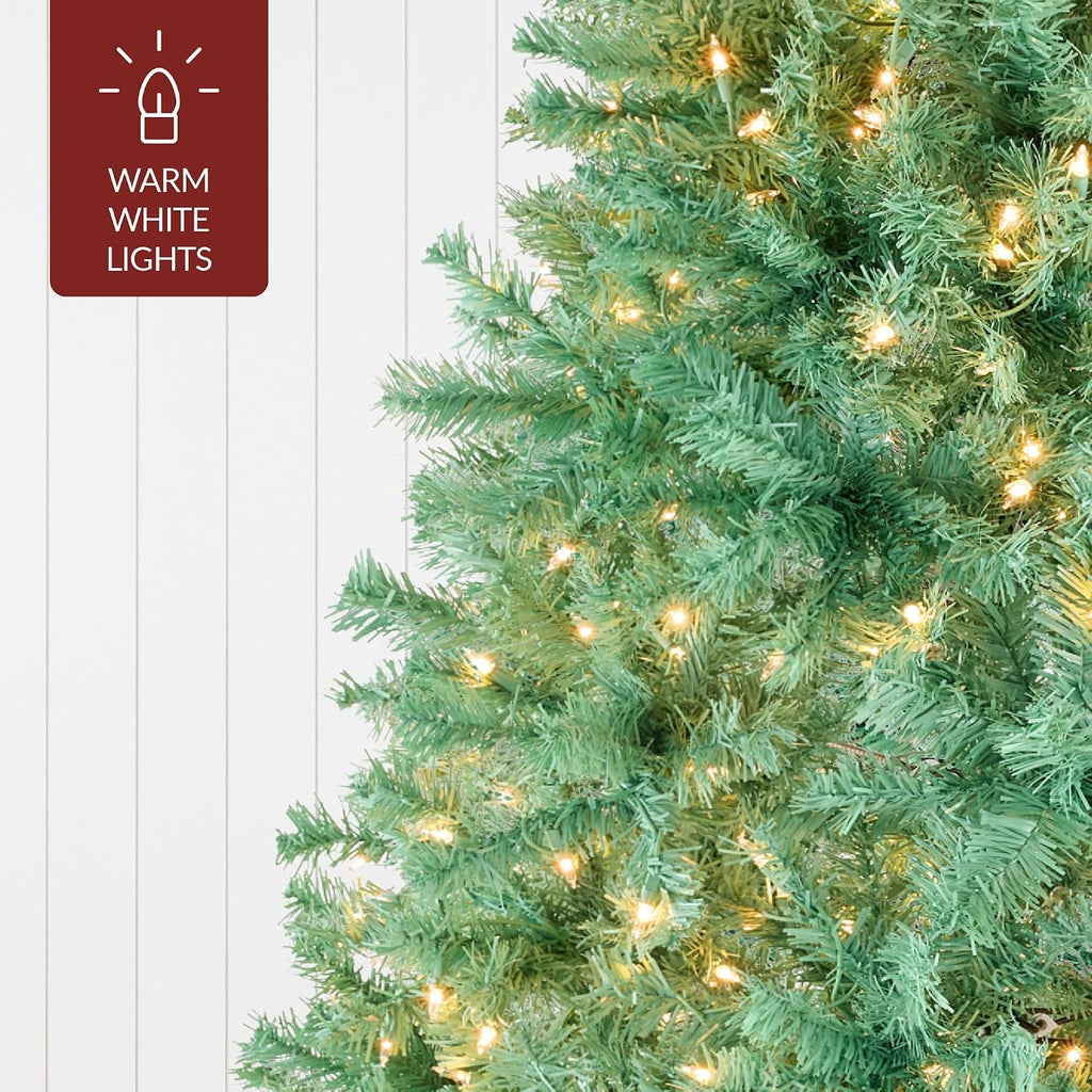 Pre-Lit Sage Green Christmas Tree, Full Artificial Holiday Decoration w/ 2,000 Branch Tips, 900 Lights, Foldable