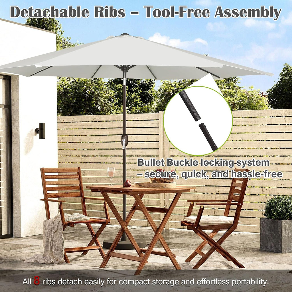 10FT Outdoor Patio Umbrella, Outdoor Table Umbrella, Yard Umbrella, Market Umbrella with 8 Sturdy Ribs