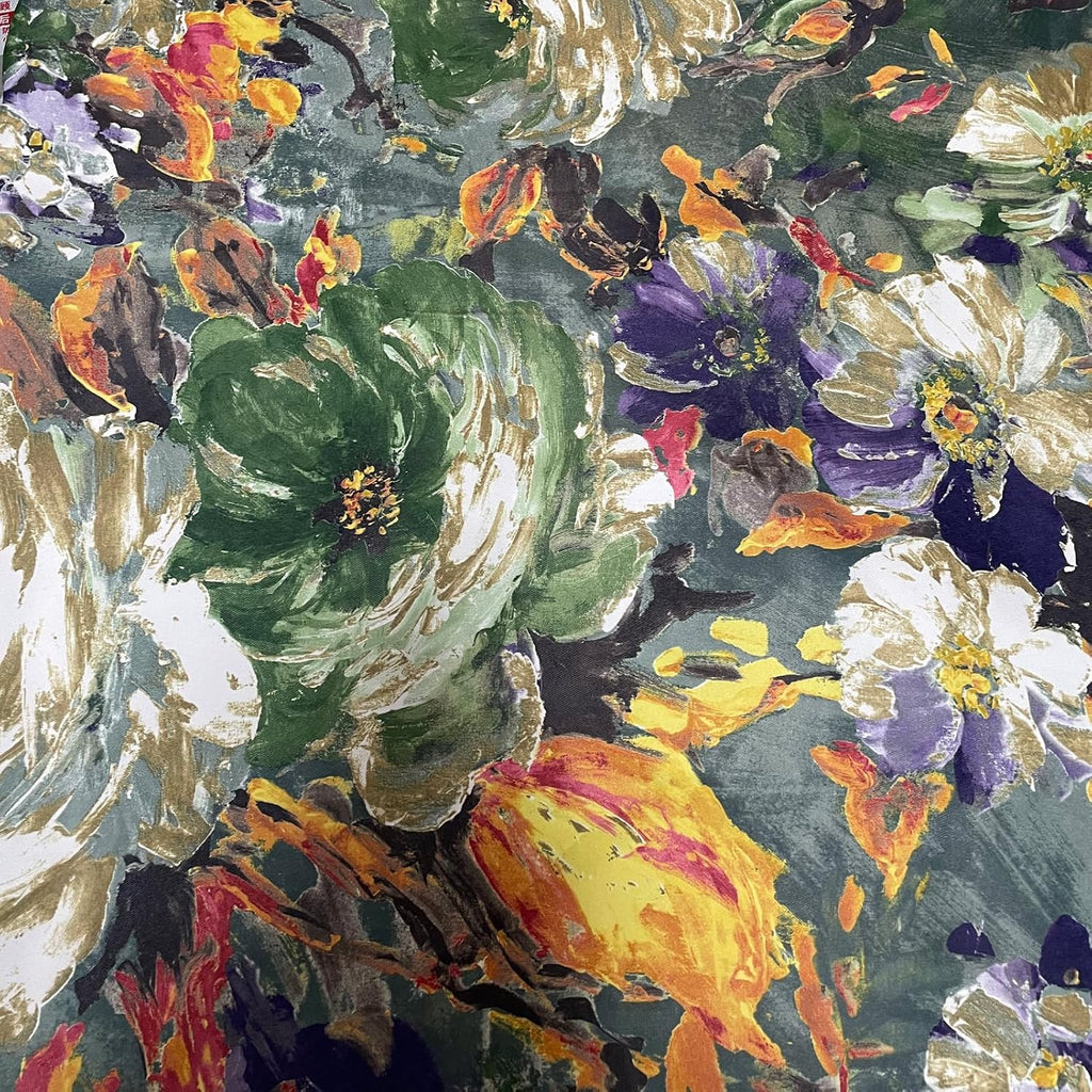 Dark Green Vintage Floral Blackout Curtains for Bedroom 96 inches Long Pattern Painting Flower Window Drapes for