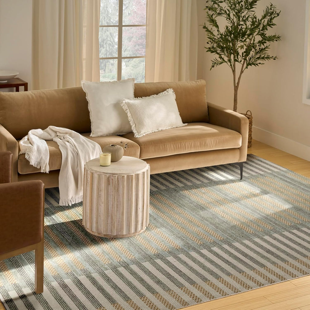 Home Nordic Ivory Multicolor Area Rug - Easy Clean, Non Shedding, Bed Room, Living Room, Dining Room