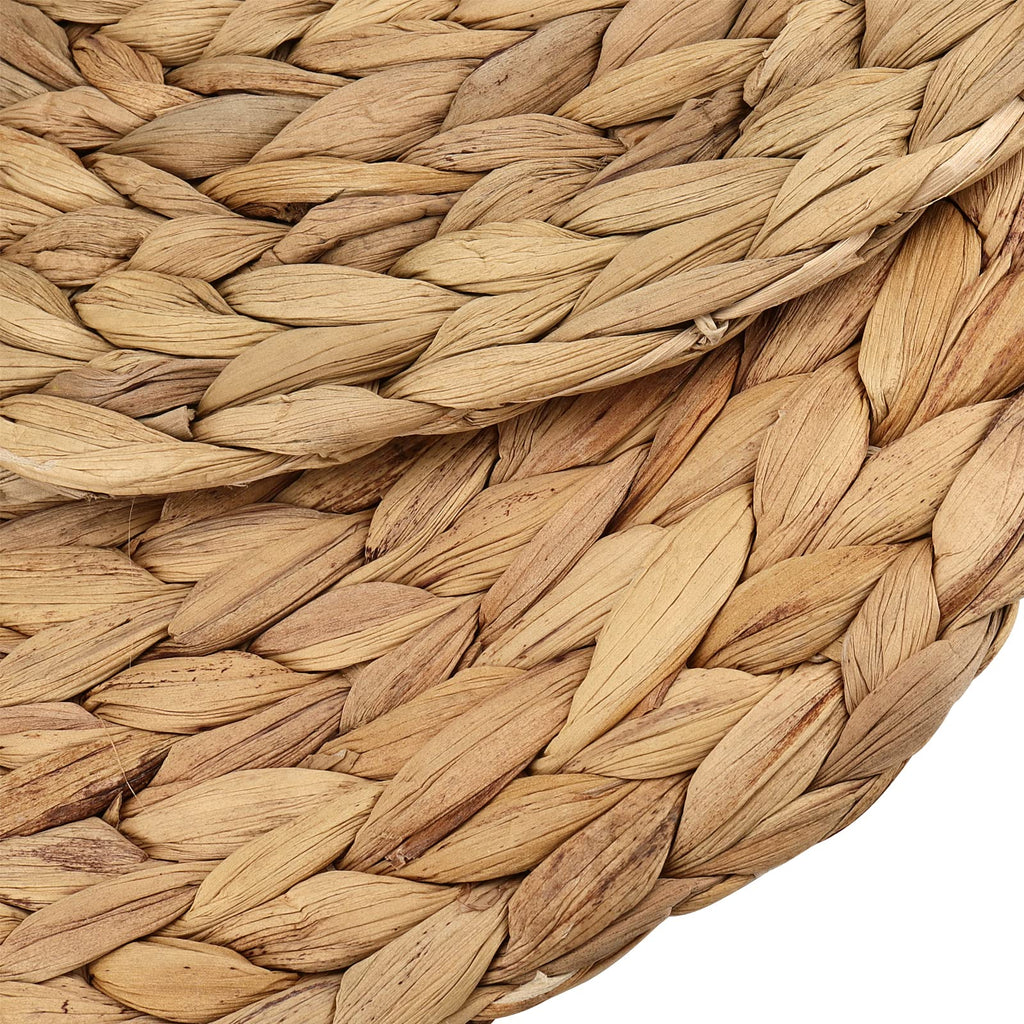 Set of 8 Water Hyacinth Braided Placemat, 13 Inch Round Placemats Rattan Placemats, Natural Wicker Seagrass Rattan