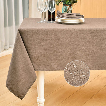 Rectangle Table Cloth Linen Farmhouse Tablecloth Waterproof Anti-Shrink Soft and Wrinkle Resistant Decorative Fabric