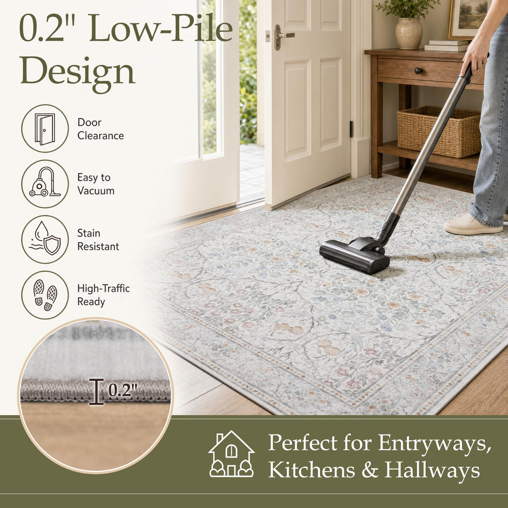 Area Rugs, Washable Rug, Beige